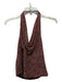 Carmen Marc Valvo Pink & Brown Silk All Over Beading Halter Draped Jacket Set Pink & Brown / 4