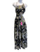 ASTR The Label Size XS Black, Blue, Green Polyester Tie Back Floral Midi Dress Black, Blue, Green / XS