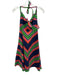 Trina Turk Size S Blue, Orange, Multi Cotton Stripe Fit & Flare Halter Dress Blue, Orange, Multi / S