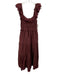 Madewell Size 2 Burgundy Cotton Shirred Eyelet Trim Midi Dress Burgundy / 2