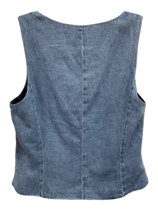 Rag & Bone Size M Blue Cotton Square Neck Denim Print Sleeveless Top Blue / M