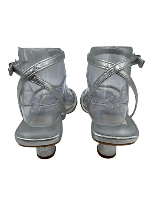 Dolce Vita Shoe Size 7 Silver Leather Upper Strappy Ankle Buckle Sandals Silver / 7