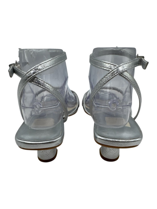 Dolce Vita Shoe Size 7 Silver Leather Upper Strappy Ankle Buckle Sandals Silver / 7