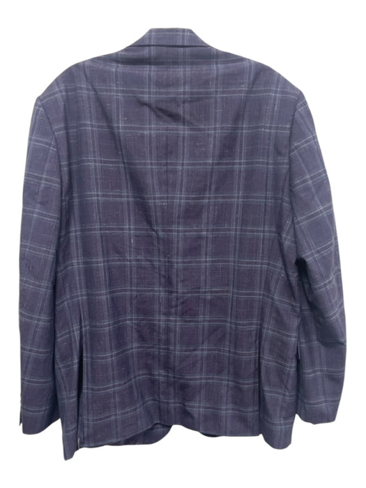 Tom James Purple & Blue Print Wool Plaid 2 Button Men's Blazer Purple & Blue Print / 44