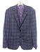 Tom James Purple & Blue Print Wool Plaid 2 Button Men's Blazer Purple & Blue Print / 44