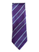 Canali Purple & Blue Print Silk Striped Men's Tie Purple & Blue Print