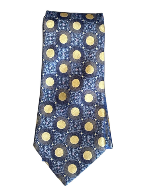 Ermenegildo Zegna Blue & Multi Silk All Over Print Men's Tie Blue & Multi