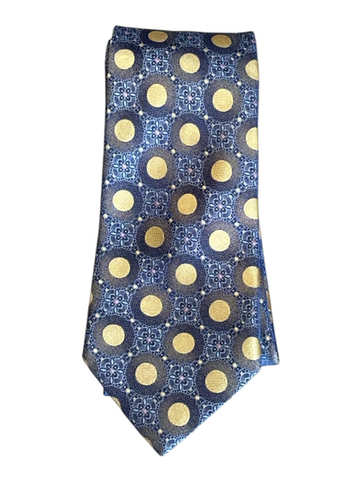 Ermenegildo Zegna Blue & Multi Silk All Over Print Men's Tie Blue & Multi