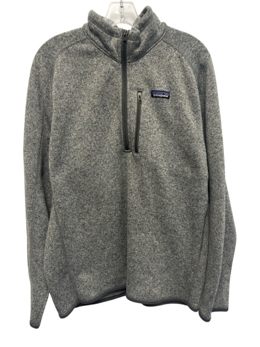Patagonia Size L Gray Polyester Mock Neck Heathered 1/4 Zip Pullover Jacket Gray / L