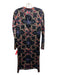 Zara Size S Black, Purple, Pink Polyester Back Zip Paisley Long Sleeve Dress Black, Purple, Pink / S