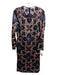 Zara Size S Black, Purple, Pink Polyester Back Zip Paisley Long Sleeve Dress Black, Purple, Pink / S