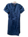 Marc By Marc Jacobs Size XS Blue Cotton Blend V Neck Short Sleeve Tonal Dress Blue / XS