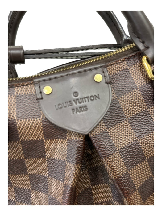 Louis Vuitton Brown Coated Canvas Top Handles Damier Ebene Crossbody Strap Bag Brown / Medium