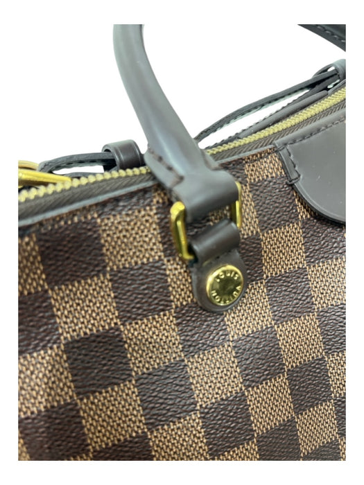 Louis Vuitton Brown Coated Canvas Top Handles Damier Ebene Crossbody Strap Bag Brown / Medium