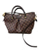 Louis Vuitton Brown Coated Canvas Top Handles Damier Ebene Crossbody Strap Bag Brown / Medium