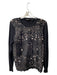 Ted Baker Size S Black & Nude Cotton Lace Detail Long Sleeve Round Neck Sweater Black & Nude / S