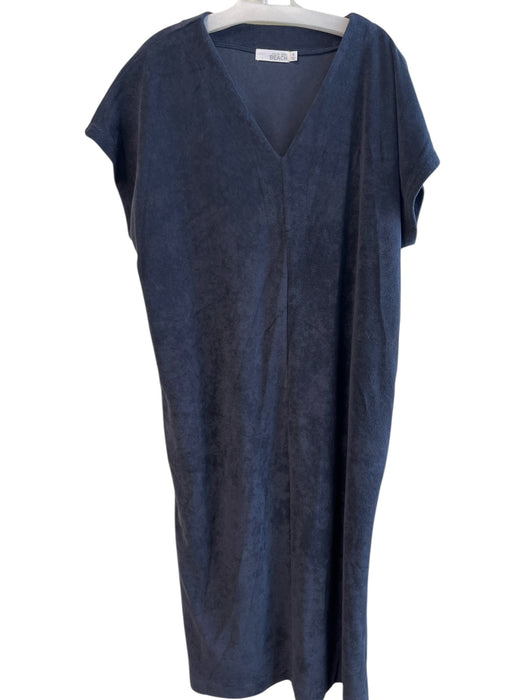 Barefoot Dreams Size S Navy Blue Rayon & Cotton Terry Cloth Short Sleeve Dress Navy Blue / S