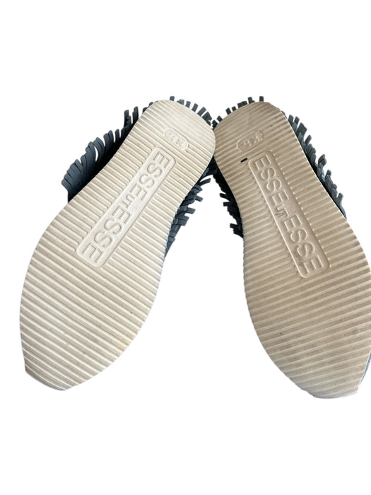 ESSE Studios Shoe Size 39 Blue Gray Manmade Material Suede Fringe Detail Shoes Blue Gray / 39