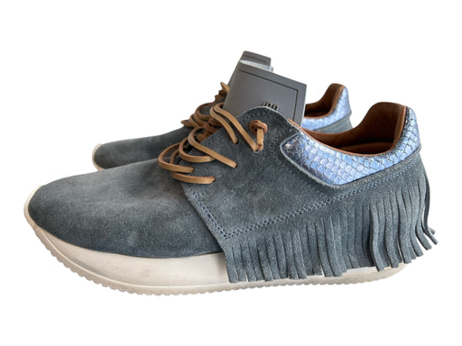 ESSE Studios Shoe Size 39 Blue Gray Manmade Material Suede Fringe Detail Shoes Blue Gray / 39