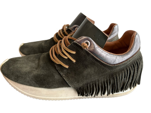 ESSE Studios Shoe Size 39 Green Manmade Material Suede Fringe Detail Shoes Green / 39