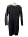 Lauren Ralph Lauren Size 2 Black Cotton Leather Detail Midi 2 Pocket Dress Black / 2