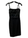 Banana Republic Size 6P Black Polyester Spaghetti Strap Fringe Detail Dress Black / 6P