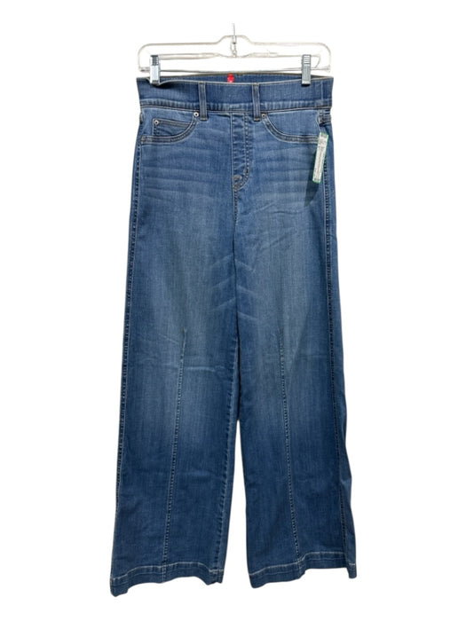 Spanx Size S Medium Wash Cotton Denim Elastic Waist Whiskering Faux Pocket Pants Medium Wash / S