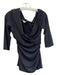 Diane Von Furstenberg Size Medium Black Viscose Blend Half Sleeve Top Black / Medium