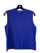 St John Size P Royal Blue Knit Crew Neck Sleeveless Shoulder Zip Shell Top Royal Blue / P