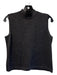 St John Size P Charcoal Knit Crew Neck Sleeveless Shoulder Zip Shell Top Charcoal / P