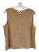 St John Sport Size Small Gold Wool Blend Ribbed Round Neck Sleeveless Top Gold / Small