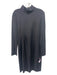 St John Size 10 Dark Gray Wool Blend Mock Neck Long Sleeve Below Knee Dress Dark Gray / 10