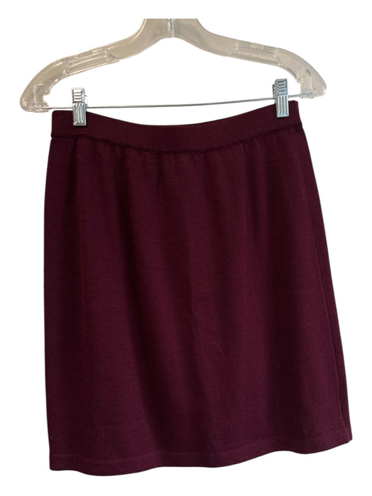 St John Collection Size 6 Maroon & gold Knit Knee Length Elastic Waist Skirt Set Maroon & gold / 6