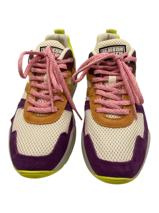 Scotch & Soda Shoe Size 9 Purple, Orange & Pink Suede Synthetic Lace Up Sneakers Purple, Orange & Pink / 9