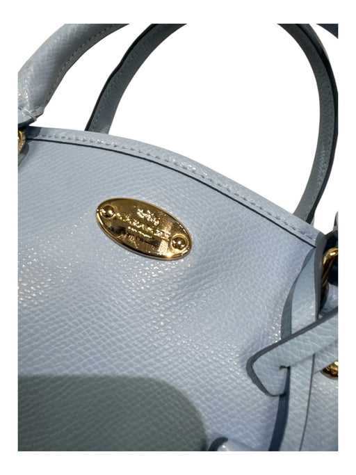 Coach Light Blue Saffiano Leather 2 Handles Gold Hardware Zip Top hand bag Bag Light Blue / S