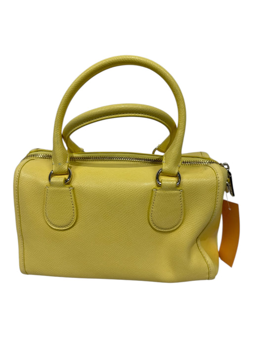 Coach Butter Yellow Pebble Leather 2 Handles Gold Hardware Zip Top hand bag Bag Butter Yellow / S
