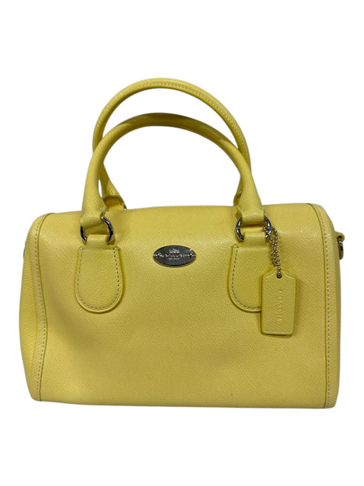 Coach Butter Yellow Pebble Leather 2 Handles Gold Hardware Zip Top hand bag Bag Butter Yellow / S