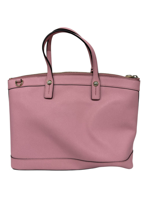 Henri Bendel Light Pink Saffiano Leather Gold hardware 2 handles Zip Top Bag Light Pink / M