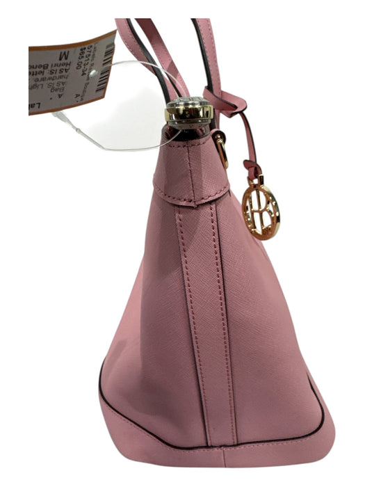 Henri Bendel Light Pink Saffiano Leather Gold hardware 2 handles Zip Top Bag Light Pink / M