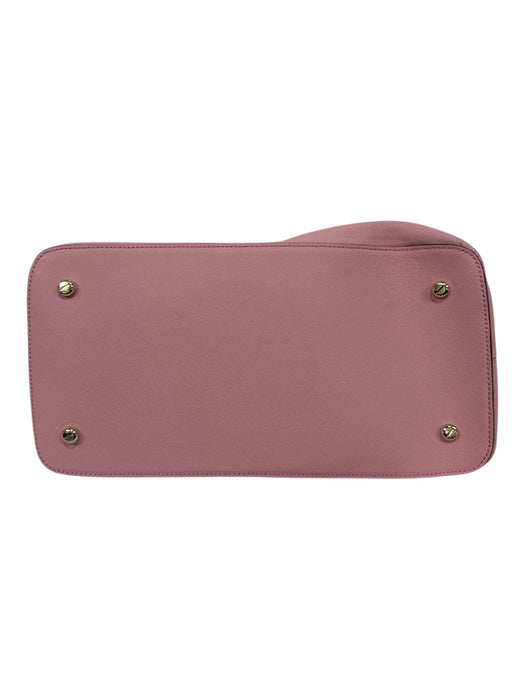 Henri Bendel Light Pink Saffiano Leather Gold hardware 2 handles Zip Top Bag Light Pink / M