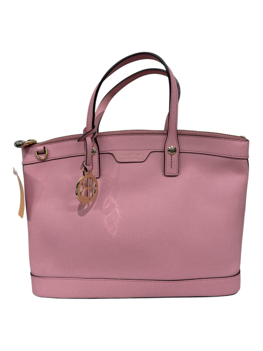 Henri Bendel Light Pink Saffiano Leather Gold hardware 2 handles Zip Top Bag Light Pink / M