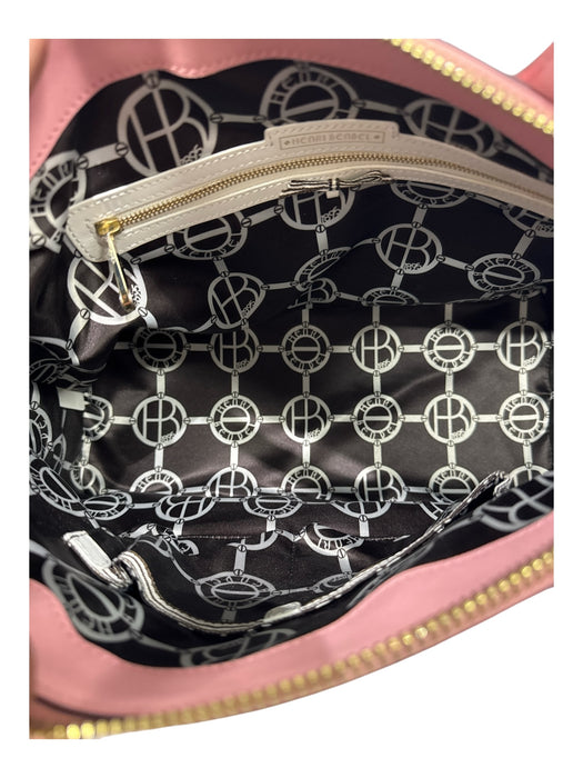 Henri Bendel Light Pink Saffiano Leather Gold hardware 2 handles Zip Top Bag Light Pink / M