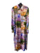 Cynthia Rowley Size L Purple, Pink, Green Silk Tropical Button Down Maxi Dress Purple, Pink, Green / L