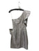 Saylor Size XS Silver & Taupe Polyester One Shoulder Marble Print Ruffle Dress Silver & Taupe / XS