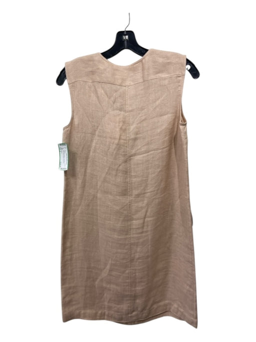 Theory Size 2 Blush Beige Linen Blend Sleeveless Pockets Dress Blush Beige / 2