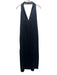 Zara Size Small Navy Blue Sleeveless Halter Neck Satin Midi Dress Navy Blue / Small