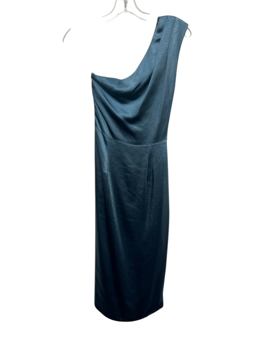 Elliatt Size Small Dusty Blue Polyester Sleeveless Pleated One Shoulder Dress Dusty Blue / Small