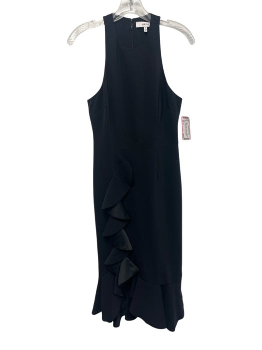 Likely Size 4 Black Polyester Sleeveless Darted Ruffle Racerback Dress Black / 4