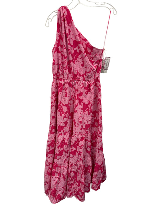 Hyacinth House Size XS Hot pink Cotton Blend Sleeveless Floral Tiered Dress Hot pink / XS