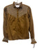 The Shirt Rochelle Behrens Size Small Brown & White Long puff sleeve smocked Top Brown & White / Small